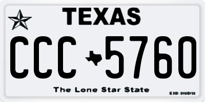 TX license plate CCC5760