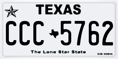 TX license plate CCC5762