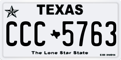 TX license plate CCC5763