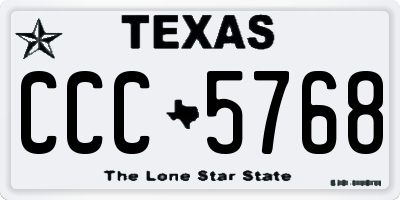 TX license plate CCC5768