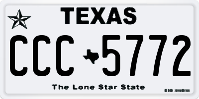 TX license plate CCC5772
