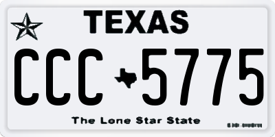 TX license plate CCC5775