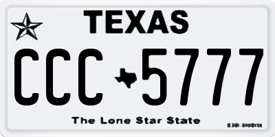 TX license plate CCC5777