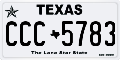 TX license plate CCC5783