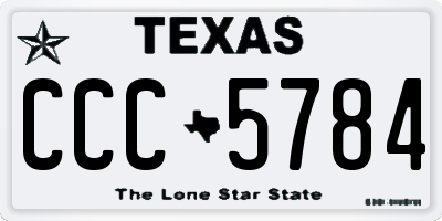 TX license plate CCC5784