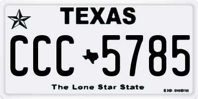 TX license plate CCC5785