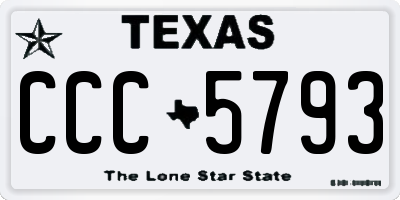 TX license plate CCC5793