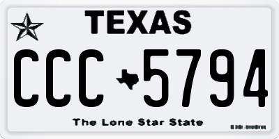 TX license plate CCC5794