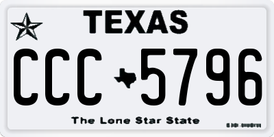 TX license plate CCC5796
