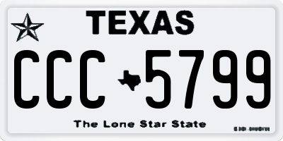 TX license plate CCC5799