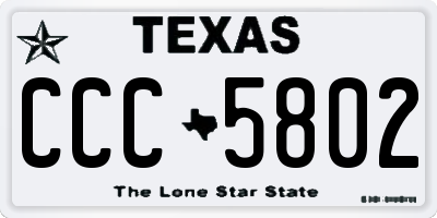 TX license plate CCC5802