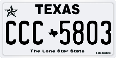 TX license plate CCC5803