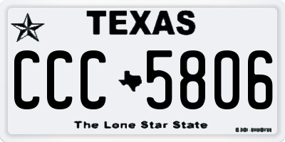 TX license plate CCC5806