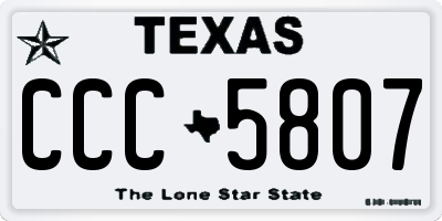 TX license plate CCC5807