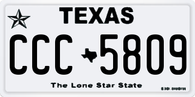 TX license plate CCC5809