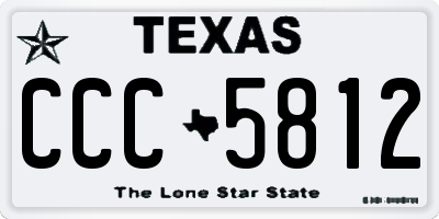 TX license plate CCC5812