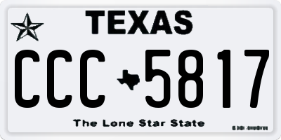 TX license plate CCC5817