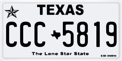 TX license plate CCC5819