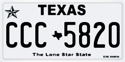 TX license plate CCC5820