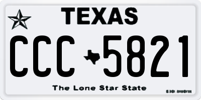 TX license plate CCC5821