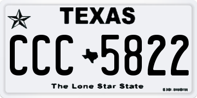 TX license plate CCC5822