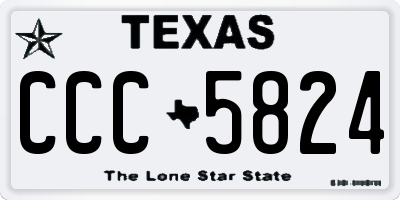 TX license plate CCC5824