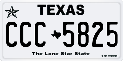 TX license plate CCC5825