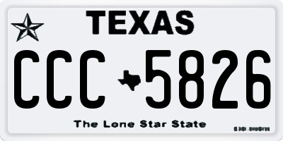 TX license plate CCC5826