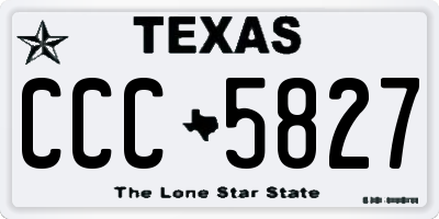 TX license plate CCC5827