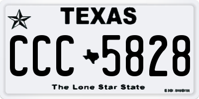 TX license plate CCC5828