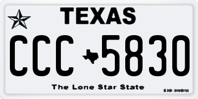 TX license plate CCC5830