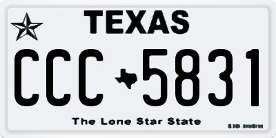TX license plate CCC5831