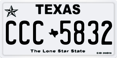TX license plate CCC5832