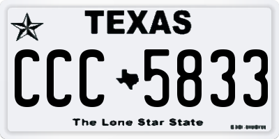 TX license plate CCC5833