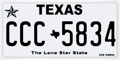 TX license plate CCC5834