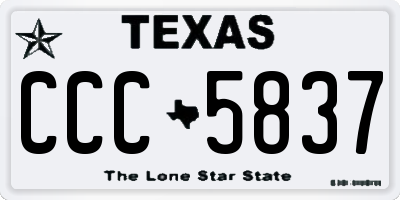 TX license plate CCC5837