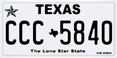 TX license plate CCC5840