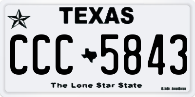 TX license plate CCC5843