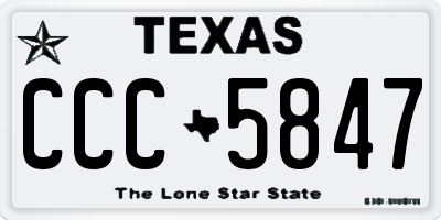 TX license plate CCC5847