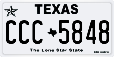TX license plate CCC5848
