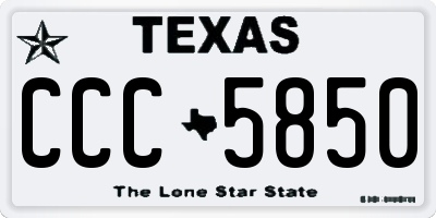 TX license plate CCC5850