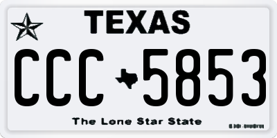 TX license plate CCC5853