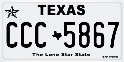 TX license plate CCC5867
