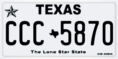 TX license plate CCC5870