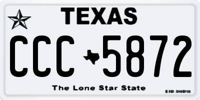 TX license plate CCC5872