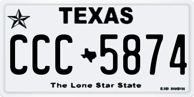 TX license plate CCC5874