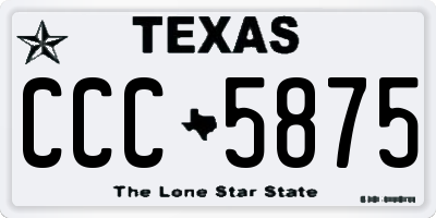 TX license plate CCC5875