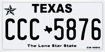 TX license plate CCC5876