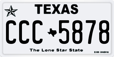 TX license plate CCC5878