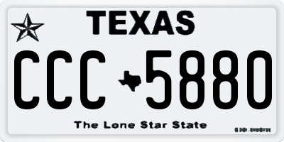 TX license plate CCC5880